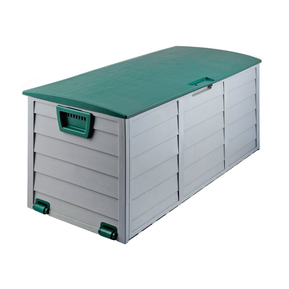 Gardeon Outdoor Storage Box 290L Lockable Organiser Garden Deck Shed Tool Green - Outdoorium