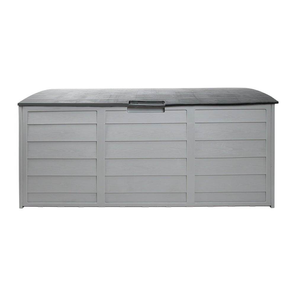 Gardeon Outdoor Storage Box 290L Lockable Organiser Garden Deck Shed Tool Grey - Outdoorium