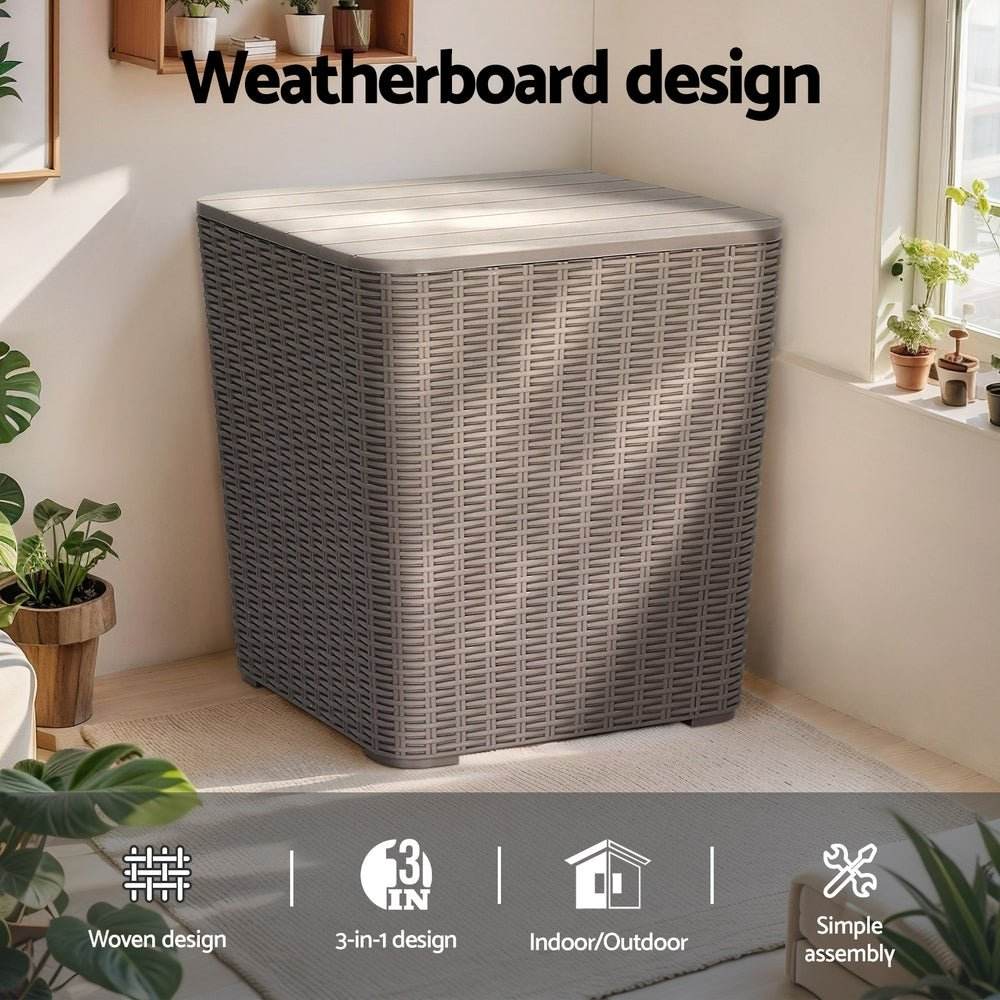 Gardeon Outdoor Storage Box 43L Container Side Table Garden Bench Tool ...