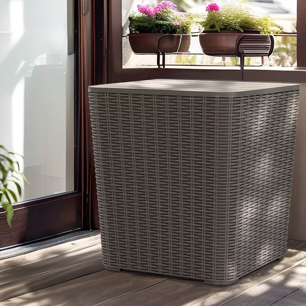 Gardeon Outdoor Storage Box 43L Container Side Table Garden Bench Tool ...