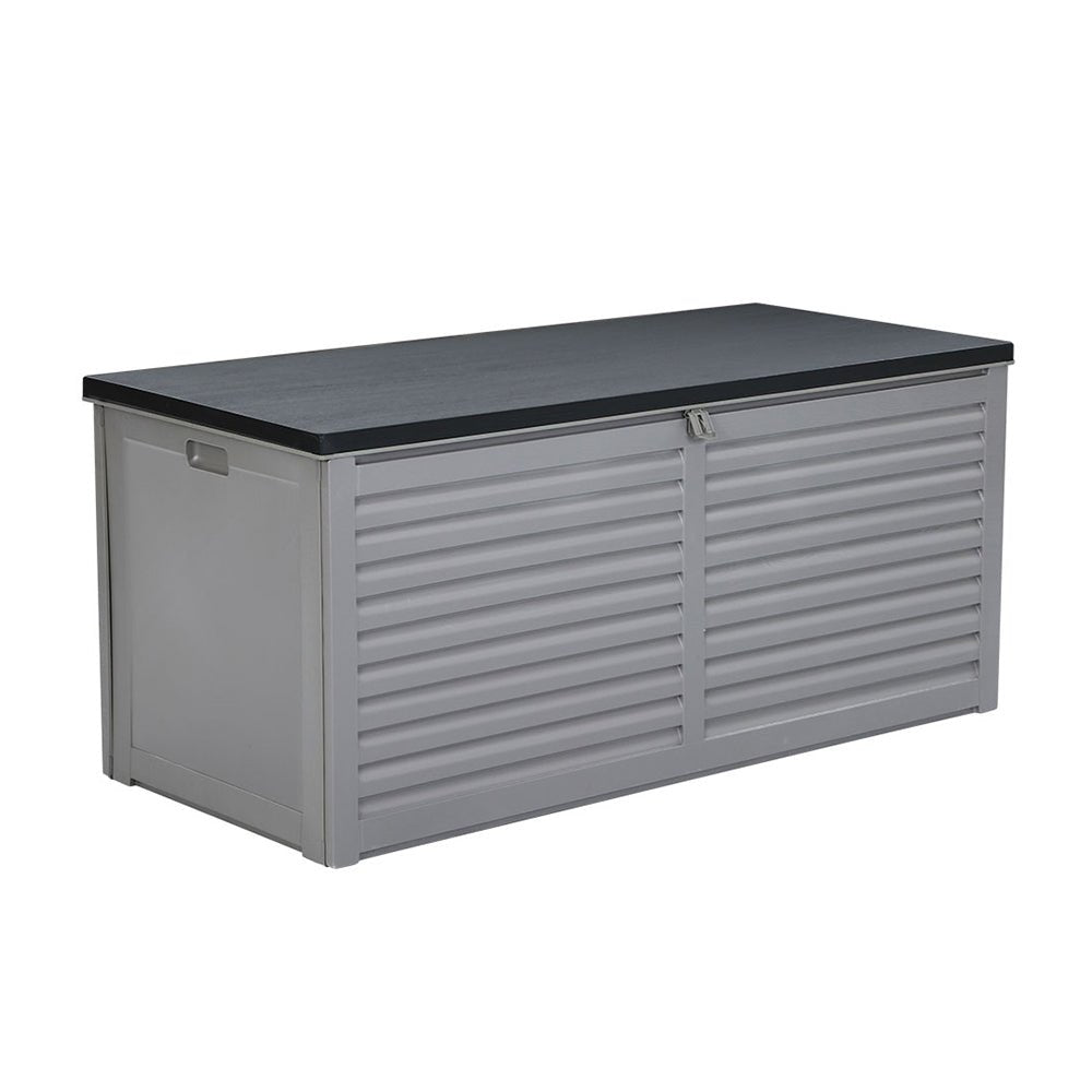 Gardeon Outdoor Storage Box 490L Container Lockable Garden Bench Tools Toy Shed Black | Outdoorium