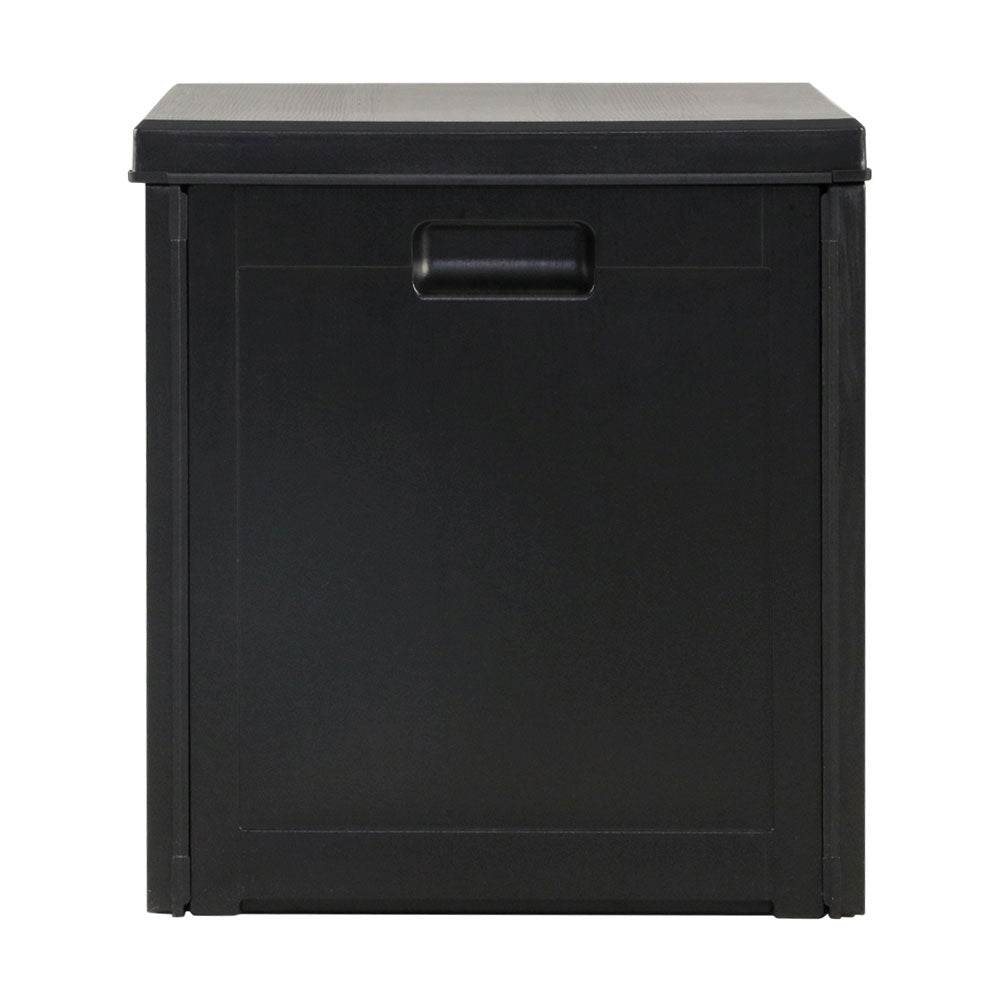 Gardeon Outdoor Storage Box 80L Container Lockable Garden Toy Tool Shed Black - Outdoorium