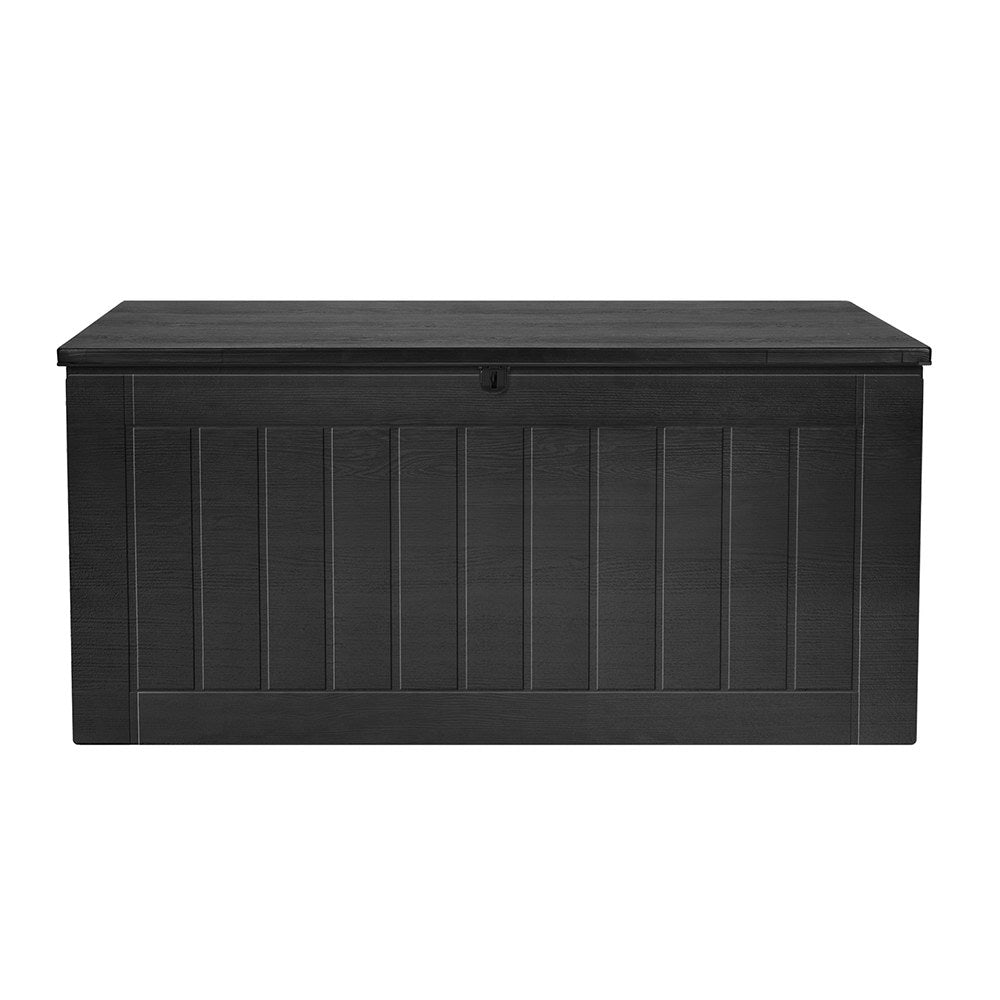 Gardeon Outdoor Storage Box 830L Container Lockable Bench Tool Shed All Black - Outdoorium