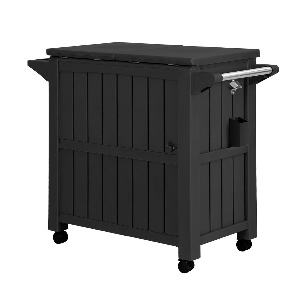 Gardeon Outdoor Storage Cabinet Box 80L Ice Bucket Cooler Rolling Serving Cart Kitchen Trolley - Outdoorium