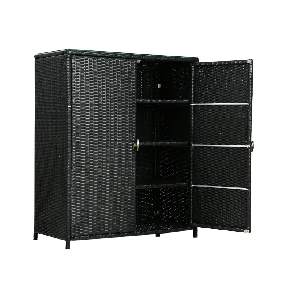 Gardeon Outdoor Storage Cabinet Box Garage Wicker Shelf Chest Garden Shed Tools - Outdoorium