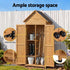 Gardeon Outdoor Storage Cabinet Cupboard Tool Organizer Shed Adjustable Natural | Furniture > Outdoor > Outdoor Storage Boxes