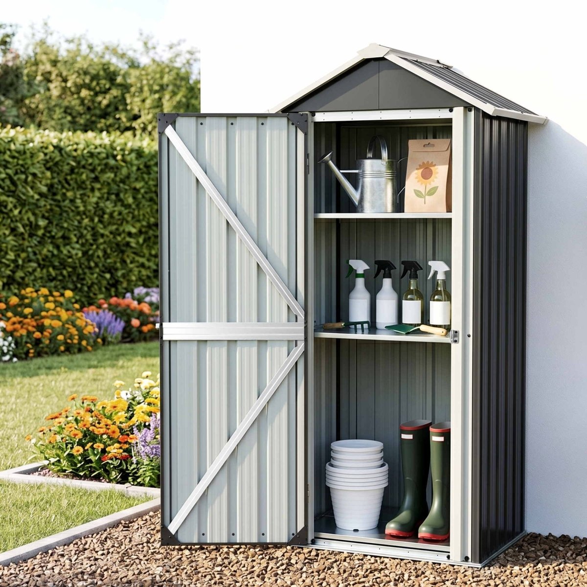 Gardeon Outdoor Storage Cabinet Garden Shed Steel Tool Lockable Cupboard Adjustable Shelves | Furniture > Office > Storage Cabinets