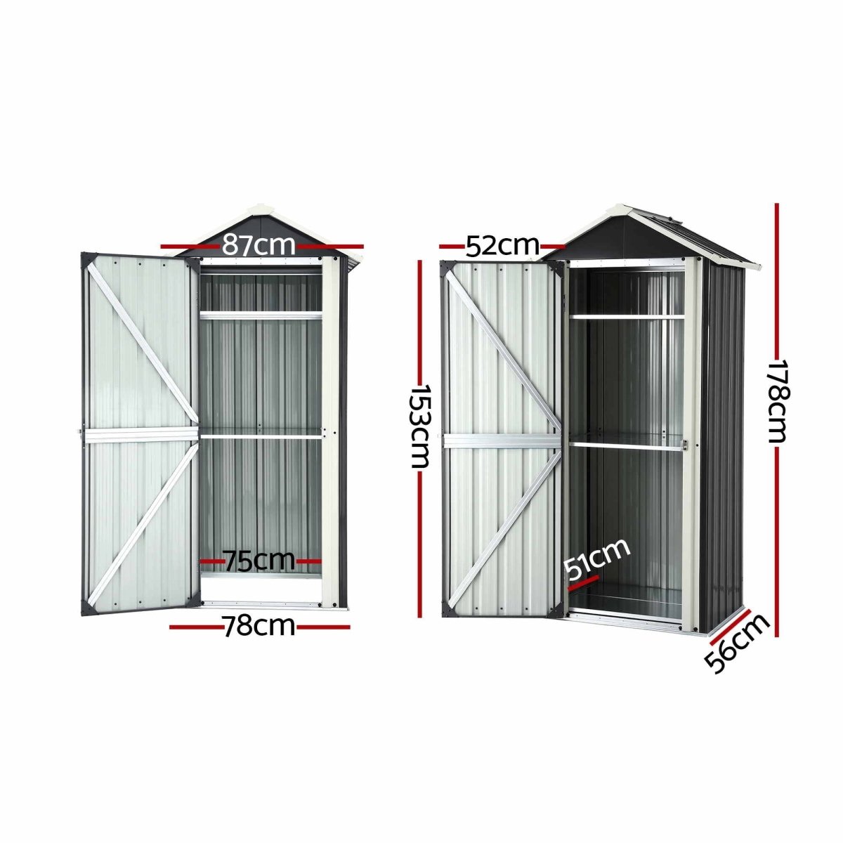 Gardeon Outdoor Storage Cabinet Garden Shed Steel Tool Lockable Cupboard Adjustable Shelves | Furniture > Office > Storage Cabinets