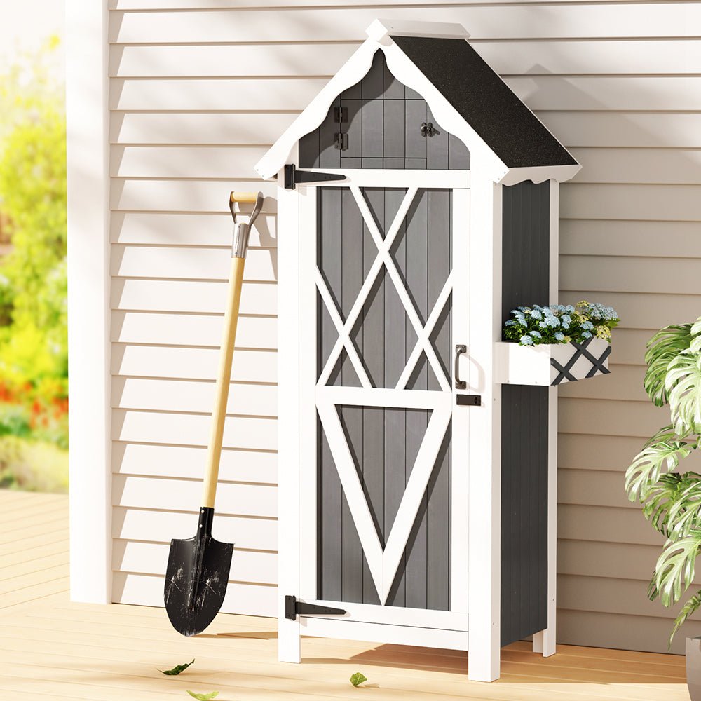 Gardeon Outdoor Storage Cabinet Shed Box Wooden Shelf Chest Garden Furniture | Outdoorium