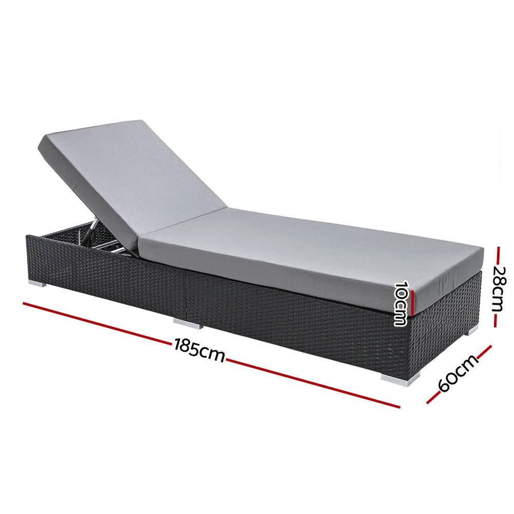Gardeon Sun Lounge Day Bed - Fully Reclined