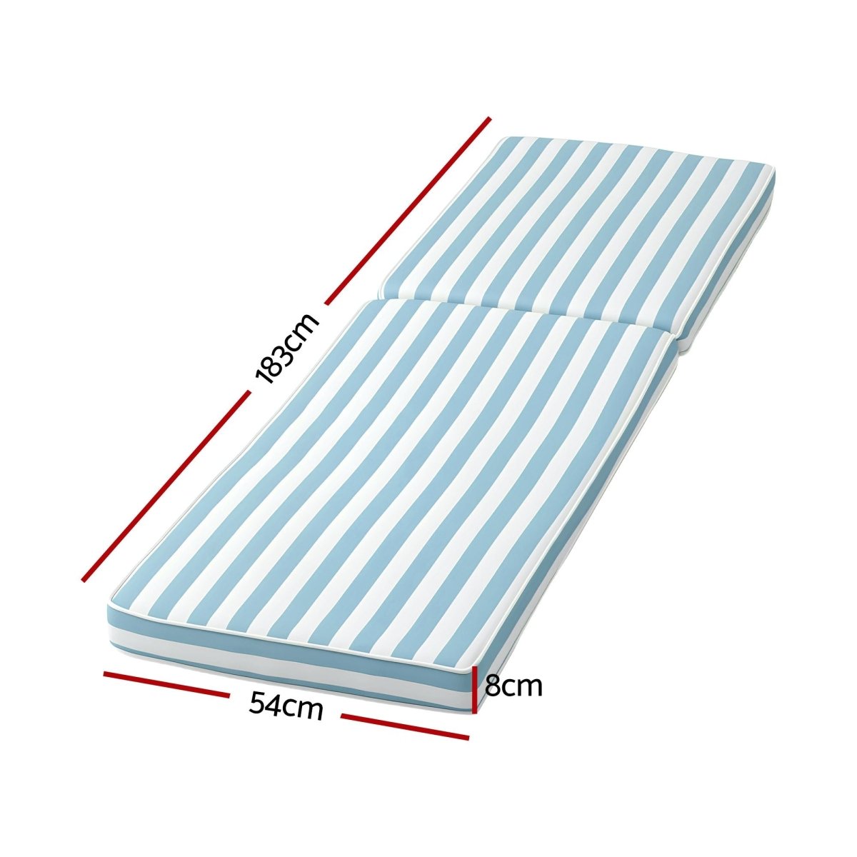 Gardeon Outdoor Sun Lounger Cushion - Blue