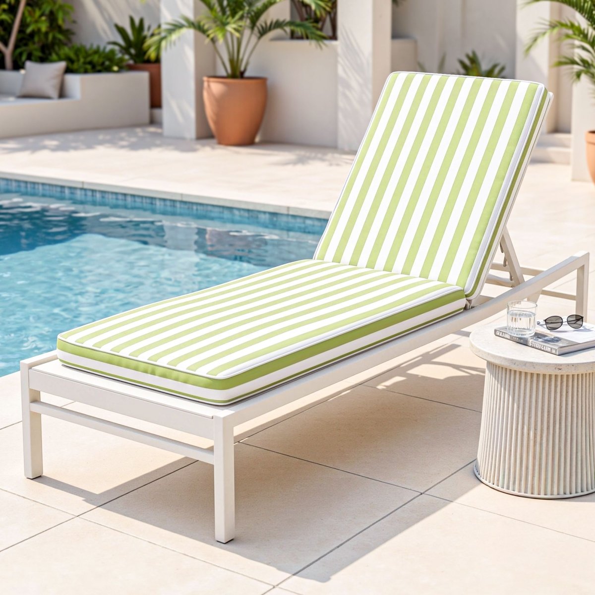 Gardeon Outdoor Sun Lounger Cushion - Green