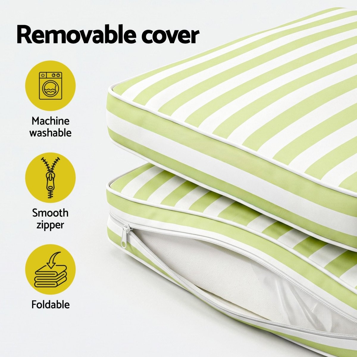 Gardeon Outdoor Sun Lounger Cushion - Green