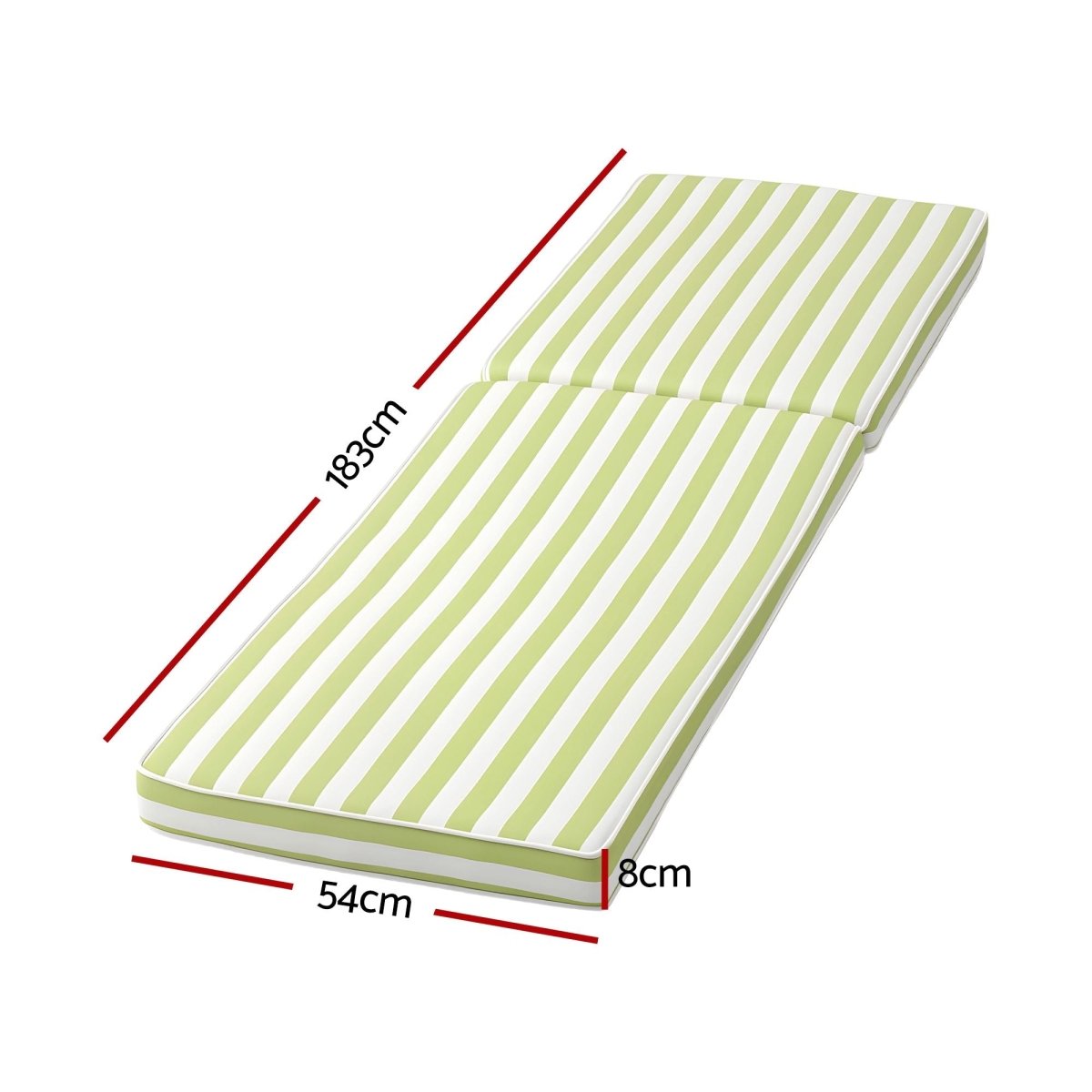 Gardeon Outdoor Sun Lounger Cushion - Green