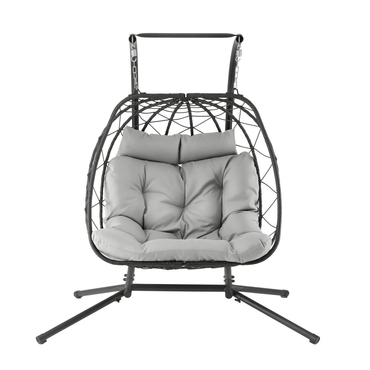 Gardeon Outdoor Swing Chair 2 Seater with Stand Cushion Rattan Patio Furniture | Furniture > Outdoor > Outdoor Chairs