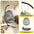 Gardeon Outdoor Swing Chair with Stand Cushion Rattan Furniture Grey | Furniture > Outdoor > Outdoor Chairs