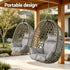 Gardeon Outdoor Swing Chair with Stand Cushion Rattan Furniture Grey | Furniture > Outdoor > Outdoor Chairs