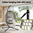 Gardeon Outdoor Swing Chair with Stand Cushion Rattan Furniture Grey | Furniture > Outdoor > Outdoor Chairs