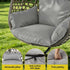 Gardeon Outdoor Swing Chair with Stand Cushion Rattan Furniture Grey | Furniture > Outdoor > Outdoor Chairs