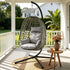 Gardeon Outdoor Swing Chair with Stand Cushion Rattan Furniture Grey | Furniture > Outdoor > Outdoor Chairs