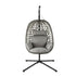 Gardeon Outdoor Swing Chair with Stand Cushion Rattan Furniture Grey | Furniture > Outdoor > Outdoor Chairs
