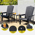 Gardeon Outdoor Table and Chairs HDPE Adirondack Beach Chair Sun Lounge Patio Furniture Garden Black | Outdoorium