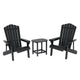 Gardeon Outdoor Table and Chairs HDPE Adirondack Beach Chair Sun Lounge Patio Furniture Garden Black | Outdoorium