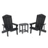 Gardeon Outdoor Table and Chairs HDPE Adirondack Beach Chair Sun Lounge Patio Furniture Garden Black | Outdoorium