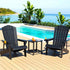 Gardeon Outdoor Table and Chairs HDPE Adirondack Beach Chair Sun Lounge Patio Furniture Garden Black | Outdoorium