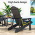 Gardeon Outdoor Table and Chairs HDPE Adirondack Beach Chair Sun Lounge Patio Furniture Garden Black | Outdoorium