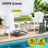 Gardeon Outdoor Table and Chairs HDPE Adirondack Beach Chair Sun Lounge Patio Furniture Garden White | Outdoorium