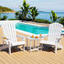 Gardeon Outdoor Table and Chairs HDPE Adirondack Beach Chair Sun Lounge Patio Furniture Garden White | Outdoorium