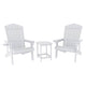 Gardeon Outdoor Table and Chairs HDPE Adirondack Beach Chair Sun Lounge Patio Furniture Garden White | Outdoorium