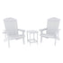 Gardeon Outdoor Table and Chairs HDPE Adirondack Beach Chair Sun Lounge Patio Furniture Garden White | Outdoorium