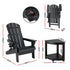 Gardeon Outdoor Table and Chairs HDPE Folding Adirondack Beach Chair Patio Furniture Black | Furniture > Outdoor > Outdoor Chairs