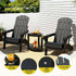 Gardeon Outdoor Table and Chairs HDPE Folding Adirondack Beach Chair Patio Furniture Black | Furniture > Outdoor > Outdoor Chairs