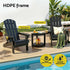 Gardeon Outdoor Table and Chairs HDPE Folding Adirondack Beach Chair Patio Furniture Black | Furniture > Outdoor > Outdoor Chairs