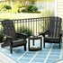 Gardeon Outdoor Table and Chairs HDPE Folding Adirondack Beach Chair Patio Furniture Black | Furniture > Outdoor > Outdoor Chairs