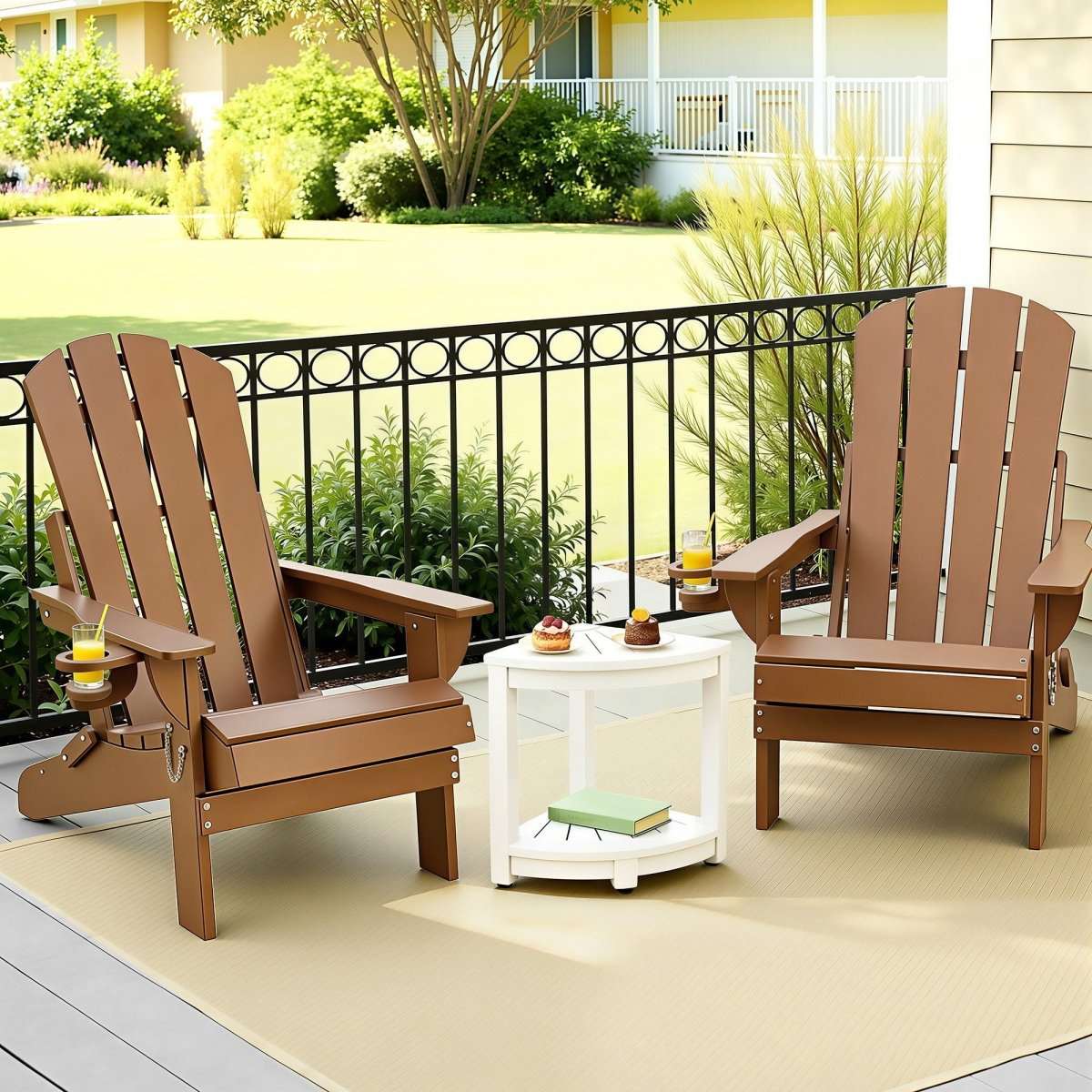 Gardeon Outdoor Table and Chairs HDPE Folding Adirondack Beach Chair Patio Furniture | Furniture > Outdoor > Outdoor Chairs