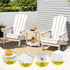 Gardeon Outdoor Table and Chairs HDPE Folding Adirondack Beach Chair Patio Furniture White | Furniture > Outdoor > Outdoor Chairs