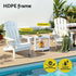 Gardeon Outdoor Table and Chairs HDPE Folding Adirondack Beach Chair Patio Furniture White | Furniture > Outdoor > Outdoor Chairs