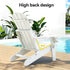 Gardeon Outdoor Table and Chairs HDPE Folding Adirondack Beach Chair Patio Furniture White | Furniture > Outdoor > Outdoor Chairs