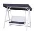 Gardeon Outdoor Wooden Swing Chair Garden Bench Canopy Cushion 3 Seater White | Outdoorium