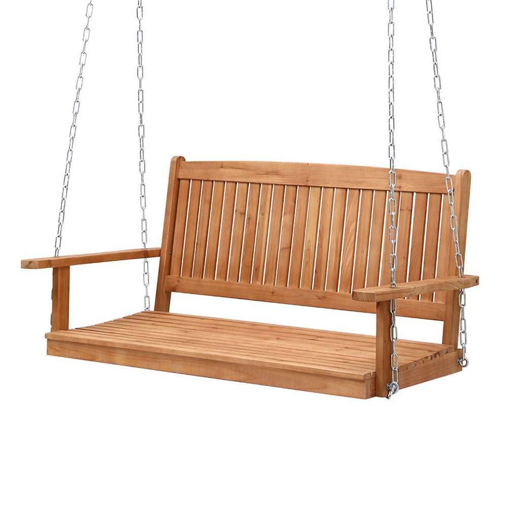 Gardeon Porch Swing Chair With Chain Outdoor Furniture Wooden Bench 2 Seater - Outdoorium