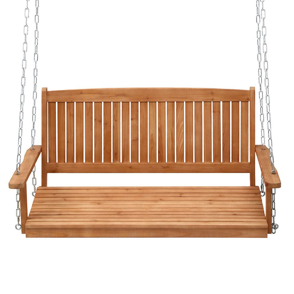 Gardeon Porch Swing Chair With Chain Outdoor Furniture Wooden Bench 2 Seater - Outdoorium