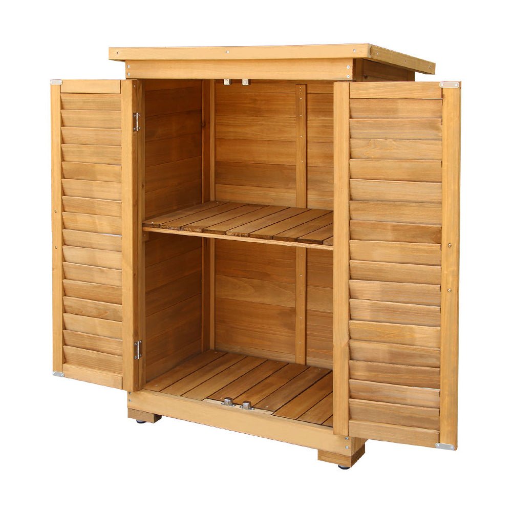 Gardeon Portable Wooden Garden Storage Cabinet - Outdoorium