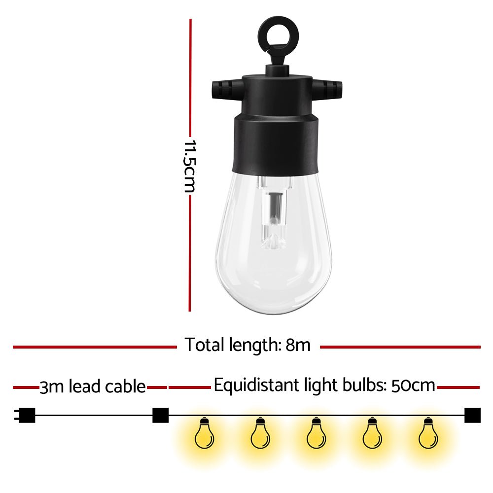 Gardeon RGB Smart Festoon Lights Outdoor LED String Lights Waterproof WiFi APP - Outdoorium