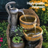 Gardeon Solar Fountain Water Feature Outdoor Cascading Hand Pump Design 80CM | Outdoorium