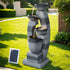 Gardeon Solar Fountain Water Feature Outdoor Fountain Indoor 3 - Tier Bowl Cascading Grey - Outdoorium