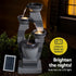 Gardeon Solar Fountain Water Feature Outdoor Fountain Indoor 3 - Tier Bowl Cascading Grey - Outdoorium